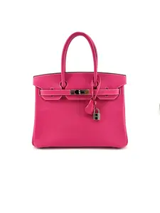 Pre-owned HERMÈS Epson Leather Handbag Hermes Birkin 30 Rose Tyrien Handbag