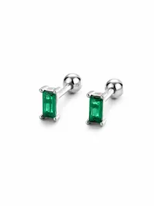 Mini Earrings for Men and Women, S925 Silver Color Studs, Zircon Stone Design, Party Style, Gift Box Included