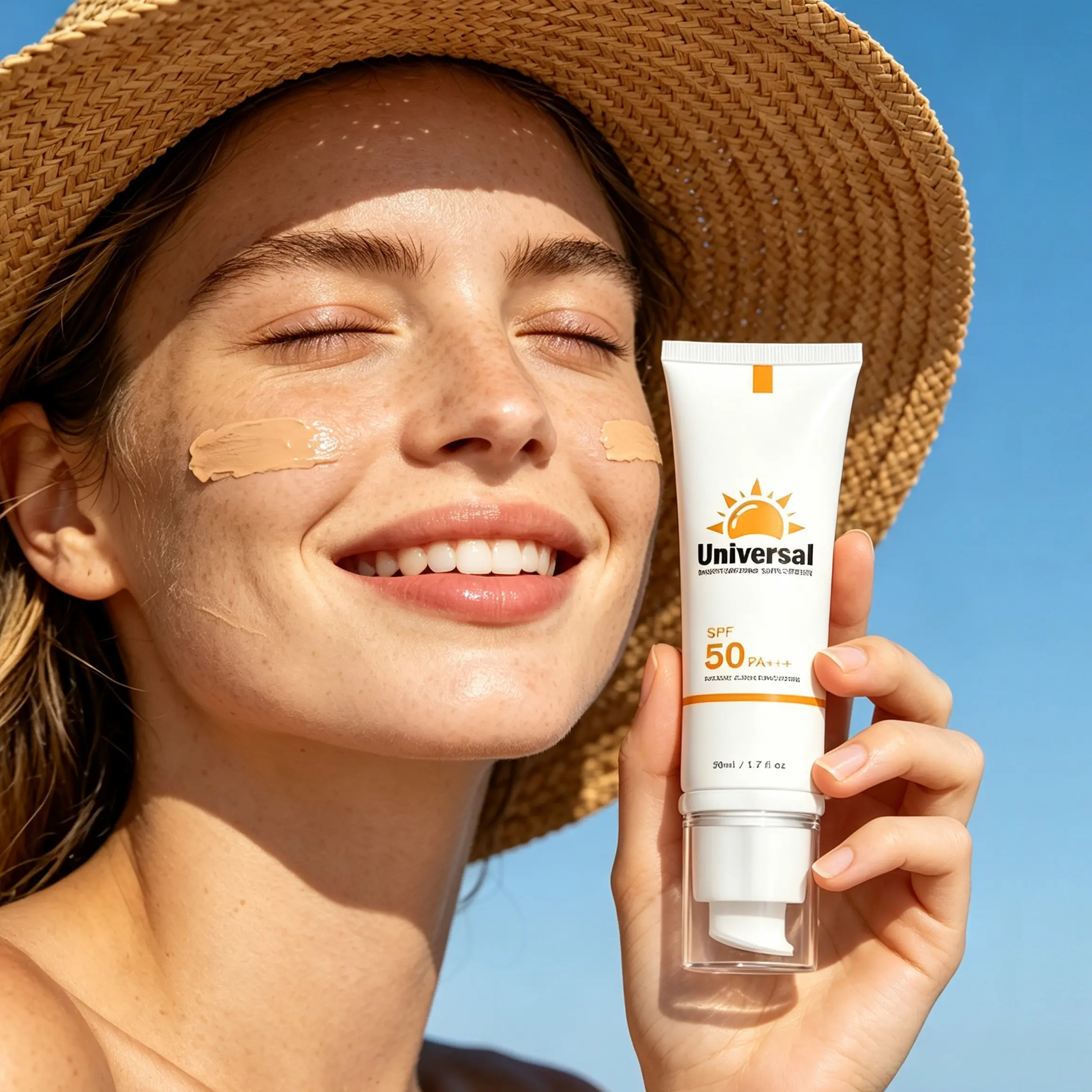 SPF 50 Tinted Facial Sunscreen Essence - Daily Hydrate & Moisture, No White Cast, Waterproof, Non-Sticky, Glowy Skin Tint, Sun Protection for Sensitive & All Skin Tones, Travel Essential