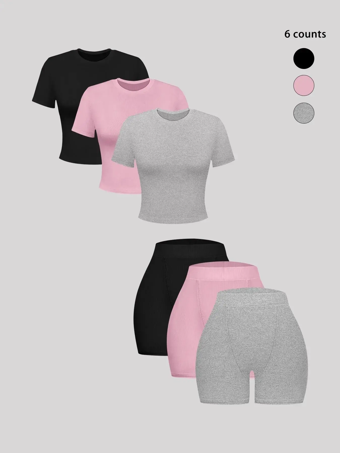 Women's Solid Short Sleeve Top & High Waist Shorts Set, Casual Basic Fashion Cozy Breathable Loungewear Two-piece for Daily Outdoor Wear, Ladies Clothes for Summer