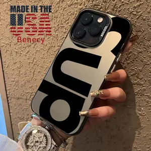Case for iPhone 15 16 14 Pro Max 13 12 11 XR XS Plus E Creative Letter Pattern Anti-Scratch Military-Grade Drop Protection Slim Cover Cellphone Protective