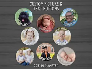 Custom Pin Buttons, Personalized Photo Pins, Company Logo Pins, Funny Gag Gifts for Birthday, Bachelorette Baby Shower, Memory Keepsake, Teacher Appreciation Gifts 2026, Graduation Leis