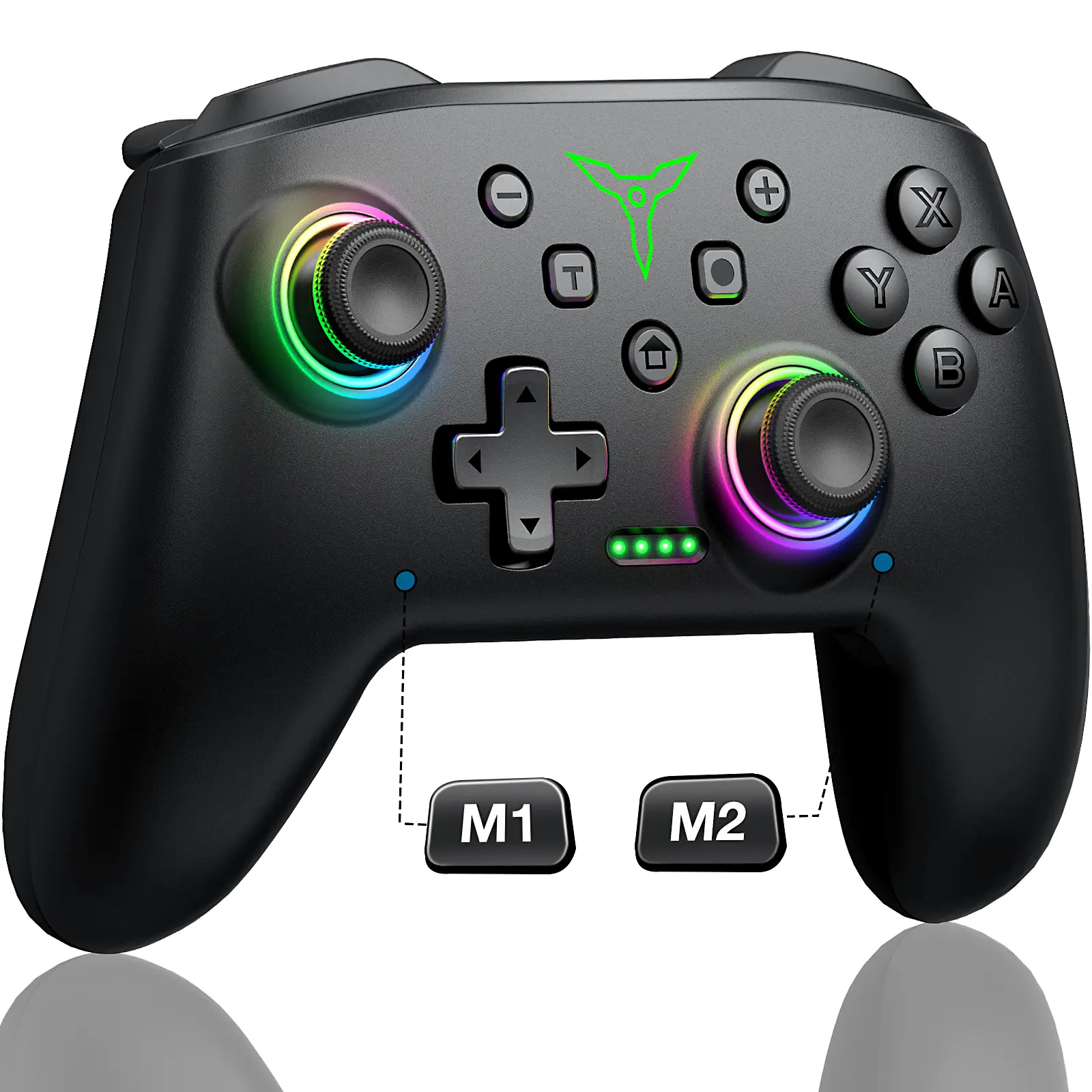 Switch Controller, Wireless Switch Controller Compatible with Switch 2 /switch 1/Switch Lite/OLED, Wireless Switch Controllers Work with iOS/Android/PC with RGB Light, Programmable, TURBO & Wakeup