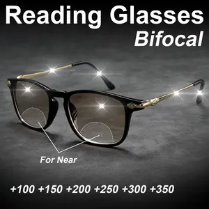 Anti Blue Light Reading Glasses Suitable for Men and Women New Metal Half Frame High Definition +1.0 To +4.0