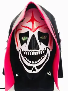 WWE La Parka Mask Lucha Libre Arena Wrestling One Size Fits All Polyester Cotton Fabric Lace Up Design for Secure Fit