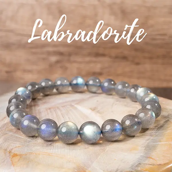 Radiant Labradorite Crystal Beaded Bracelet – 8mm Natural Round Gemstone Beads with Rainbow Blue Flash ，optional size，Magical Gemstone，Aura Strengthen