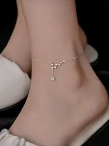 Minimalist North Star Seven-Point Ankle Bracelet, Elegant Foot Jewelry, Simple Design, Perfect for Daily Wear, Unique Accessory