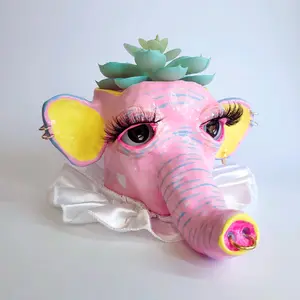 Circus Clown Pink Elephant PLANTER / TRINKET CUP