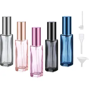 5 count Travel Perfume Bottle Refillable, 10ml Empty Mini Perfume Bottle Leakproof Perfume Atomizer Set for Travel, Cologne Bottle Portable Perfume Atomizer Refillable for Women and Men