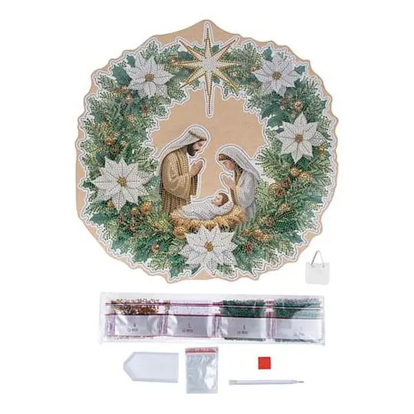 Crafts & Sewing Craft Buddy Crystal Art Nativity Wreath - Oh Holy Night