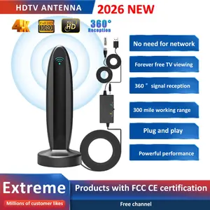 High-End Digital TV Antenna Ultra, Free Local Channels, No Monthly Fee, 300 Mile Signal Range, Signal Booster, Ideal for Home, Apartment, Hotel