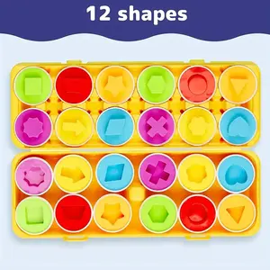 Colorful Egg Recognition Shape Matching Toy Set, Shape Sorter, Educational Learning Tool for Kids, Perfect Halloween & Christmas Gift
