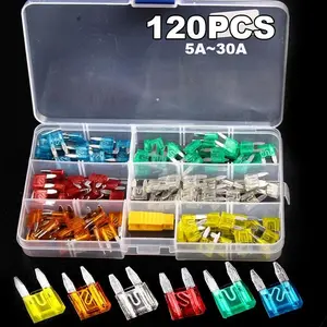 Mini Fuse Assortment Set, 120pcs Small Size Mini Fuse Assortment Set for Auto Truck, Multifunctional Fuse Profile for Home Car Use