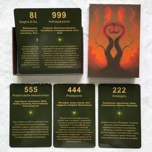 Italian Oracle Cards, 48 Number Theme Cards with Keywords for Personal Growth, Reflection Tool for Beginners, 12*8cm, 14+