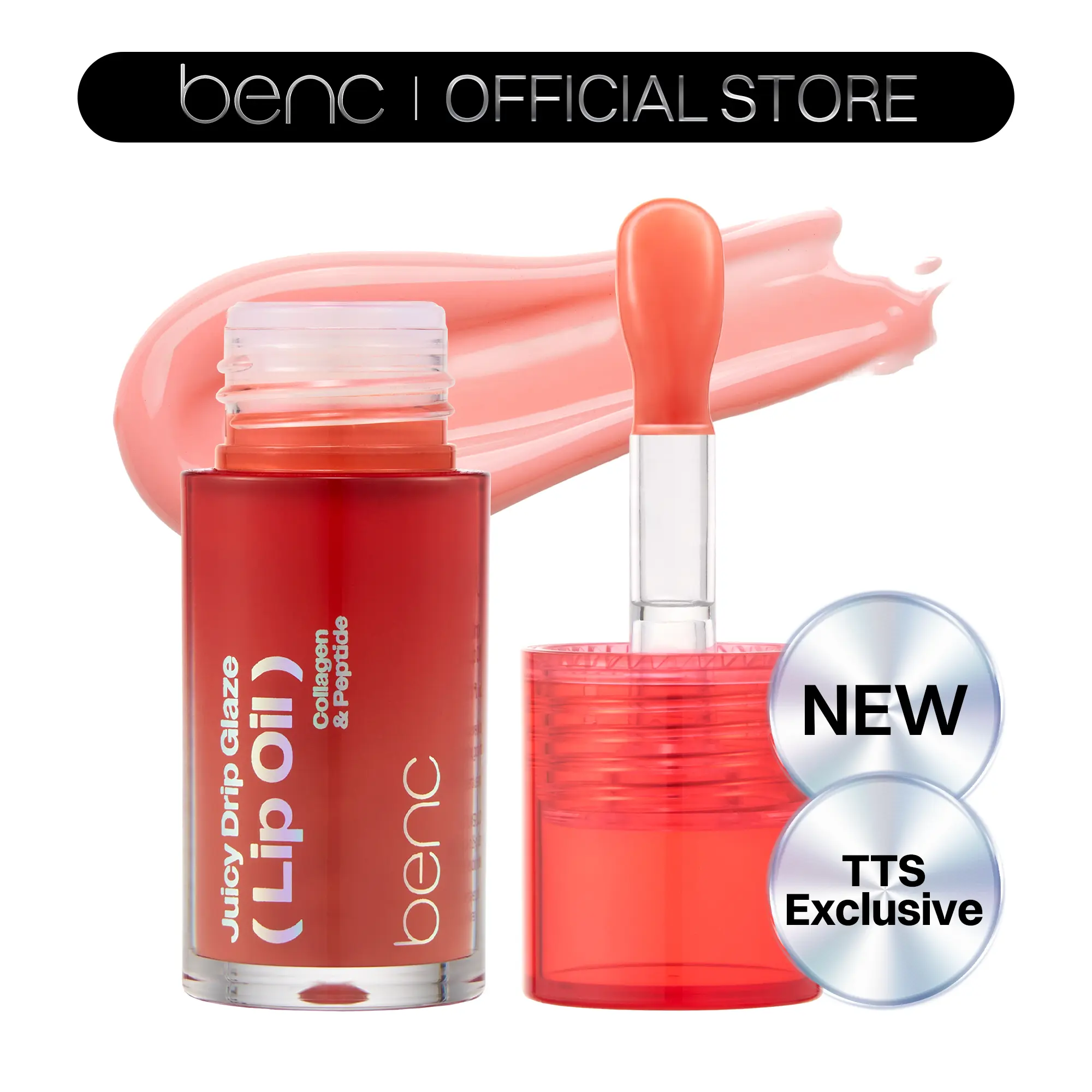 [10 Shades] Benc Juicy Drip Glaze Lip Oil Hydrating Gloss, Moisturizing balms, Sheer tint, Shine & Dewy Finish