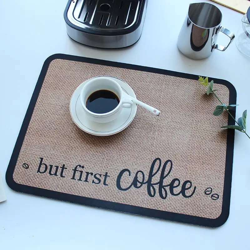 Coffee Machine Mat, 1 Count Non Slip Heat Resistant K Cup Drying Mat, Household Kitchen Accessories, Kitchen Gadgets, Boyfriend Gifts