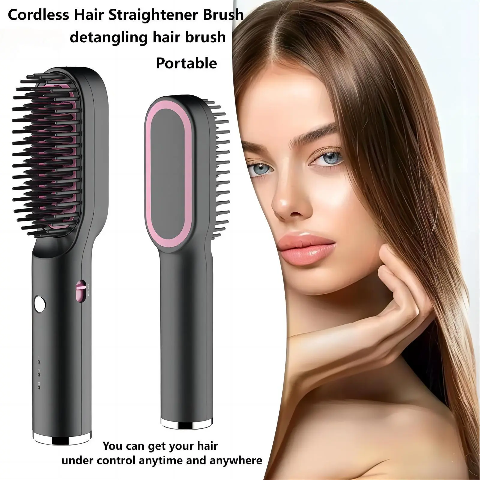 Recommend:Cordless Hair Straightener Brush for Women or men,Portable Electric Hair Straightening Comb with Negative Ions,Fast Heating,USB Rechargeable,Anti-scald,Portable Design for Travel Flawless Comfort Plug