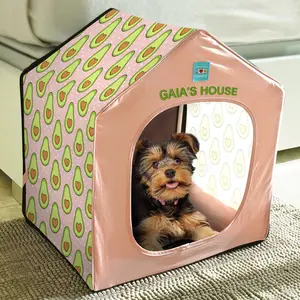 Pawtitas Personalized Portable Dog Bed Cat House Print Removable Cushion Bed Included Comfortable Year-Round Design