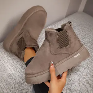 Chunky Platform Snow Boots for Women Warm Fleece Lining Trendy Winter Footwear Indoor Outdoor Shoes