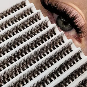 200 Clusters False D-Curl Black False Eyelashes, Natural Soft & Fluffy, Faux Mink Material, Suitable For Daily, Party, Valentine's Day Makeup, DIY At Home, Reusable