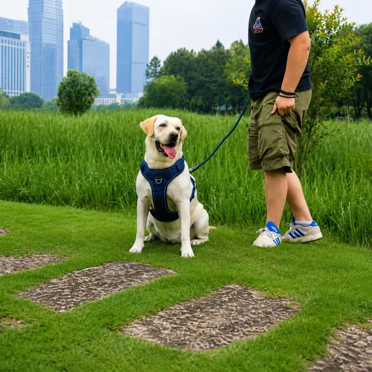 No Pull Escape Proof Dog Harness with Hidden Pocket – Fits AirTag & GPS Trackers plus Car safety leash Set perfectly for Daily Walks and Rides