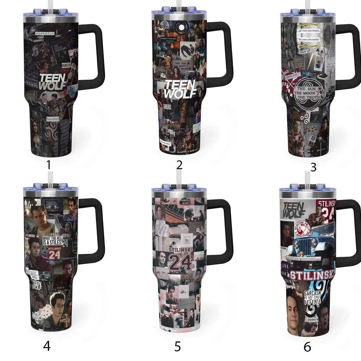 Teen Wolf 40oz Tumbler With Handle – Insulated Stainless Steel Travel Mug, Supernatural Fan Gift