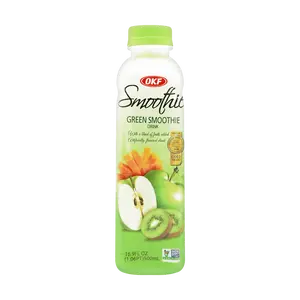 OKF Korean Smoothie Drink - Green Apple Flavor, Real Fruit Pulp, 500ml Refreshing Beverage
