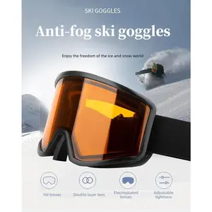 oakley  fall  line Double-layer anti-fog ski glasses, men's and women's anti-ultraviolet outdoor sports equipment snow goggles, can card myopia goggles