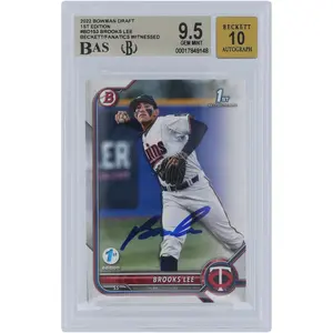 Brooks Lee Minnesota Twins Autographed 2022 Bowman Draft 1st Edition #BD-153 Beckett Fanatics Witnessed Authenticated 9.5/10 Card - Fanatics Authentic Certified