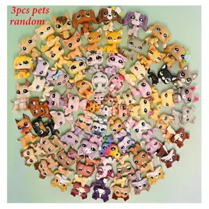 Mini Pet Dolls Set with 3 pcs Random Pets and 5 pcs Accessories, miniature cat and dog figures Pets and Accessories Setlittlepeta Best Birthday Halloween Christmas Gift for lps Fan Cute Animal Design