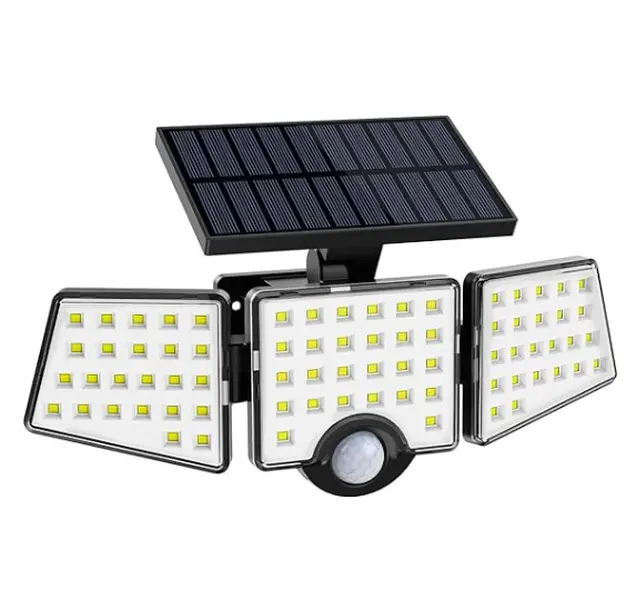 LE Solar Lights for Outside, Solar Lights Outdoor with Motion Sensor, WL4000 High Brightness, 3 Adjustable Heads 270° Wide Lighting Angle, IP65 Waterproof, Wireless Wall Lamp for Yard Garage, Solar Security Lights, Outdoor Floodlight