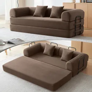 KELVISS 79-in Convertible Cloud Floor Sofa Bed - All-Color Collection, Replaceable Corduroy Covers, 5-in-1 Floor Couch with 2 Headrest Pillows, Memory Sponge Support, Easy Setup for Small Spaces living room furniture