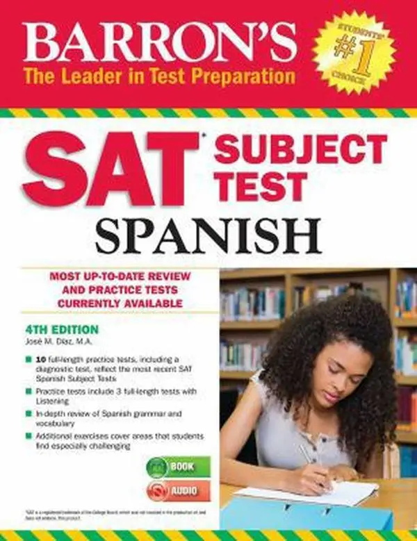 USED Book - Barron's SAT Subject Test Spanish: With MP3 CD [With MP3 CD] by Diaz, Jose M. (Paperback) - english