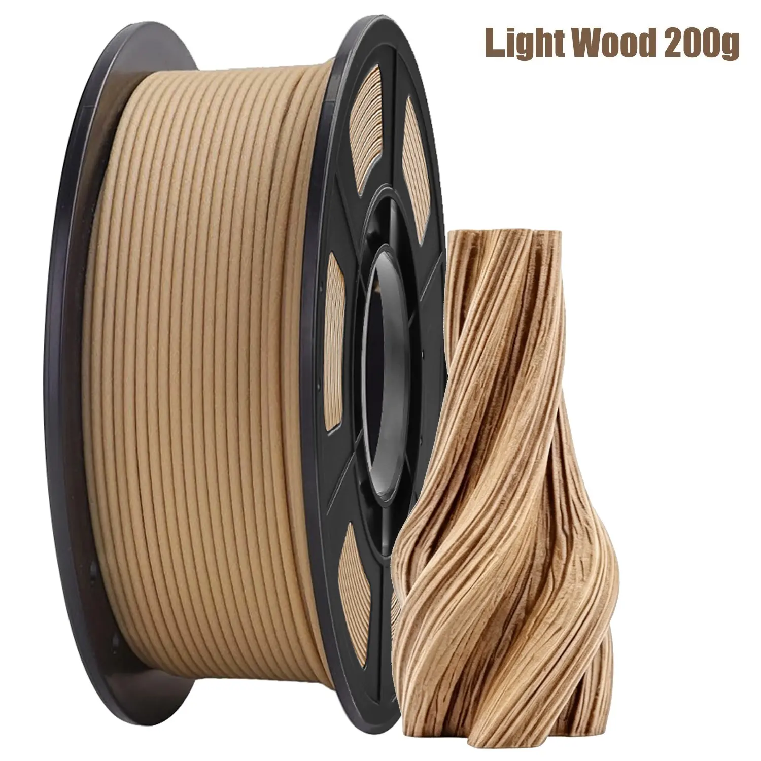 200g (0.44lbs) Wood PLA Filament 1.75mm ±0.03mm for FDM 3D Printers and Pens, DIY Halloween / Christmas Gift