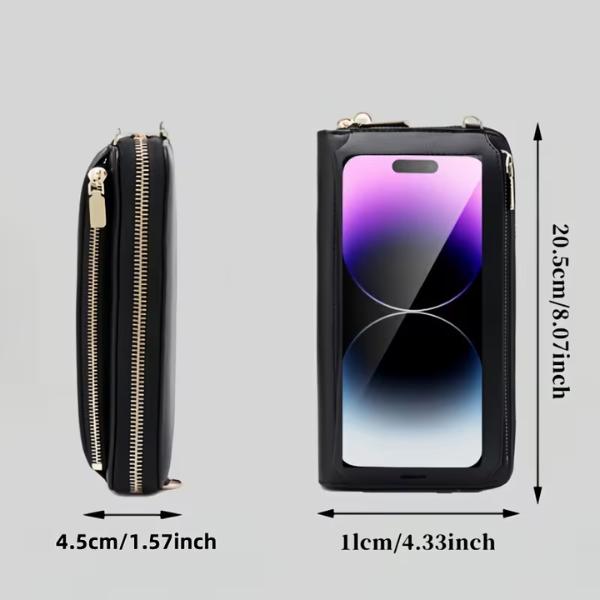 Women’s Anti-Theft Crossbody Phone Bag with Touch Screen Pocket Mini Shoulder Wallet for Travel & Daily Use