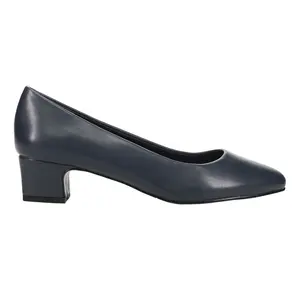 Easy Street Womens Prim Round Toe Block Pumps Dress Casual Low Heel 1-2" - Blue