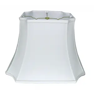 HomeRoots 469652 17 in. Snow Inverted Rectangle Shantung Lampshade