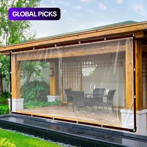 1pc Large-Size Clear Waterproof Tarp with Seal Ring - Rainproof Outdoor Garden Cover for Patio, Chicken Coop, Porch Canopy & Camping - Outdoor Windproof and Insulation Cover #GLOBAL PICKS