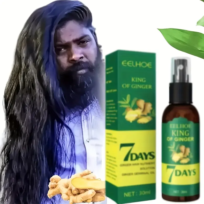 Ginger Hair Oil and Biotin Hair Essence, Hair Growth Oil, Hair Growth Booster, Fast Hair Regrowth for 7-Day Ginger Nourishing Scalp Massage for All Hair Types, Moisturizing Hair Care, Scalp Treatment Serum, Valentine's Day Gift for Men and Women