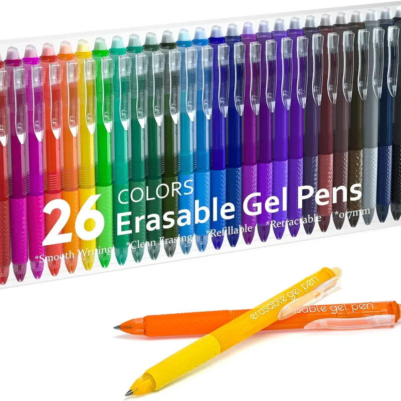 Shuttle Art 15/26 Pack Erasable Aesthetic Colored Pens Set, Retractable Fine Point Clicker, Smooth Easy-Use Back to School Hauls Gel Pen School Supply Sets for Students, Drawing