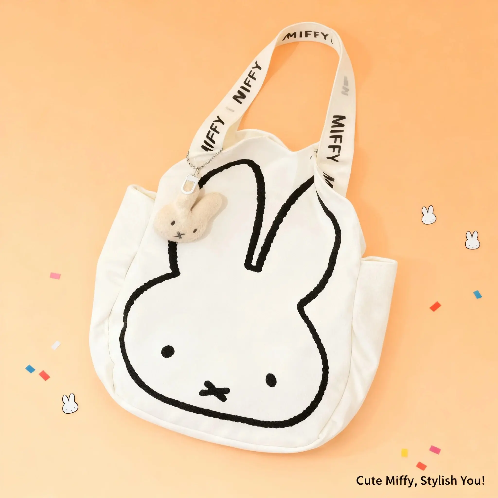 Miffy Cartoon High Capacity One Shoulder Canvas Bag Versatile Fashion Handbag Schoolbag Shoulder Bag Gift For Girls