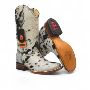 Womens Cowhide Hair Square Toe Western Boot – Genuine Leather Handcrafted H223304
