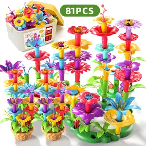 Flower Garden Building Blocks Toys Set, Stacking of Flower Fragments,Building Flower Toy DIY Educational Stem Toys,MerryChrismas Gift,Brith Play day Gift Floral Colorful building block sets