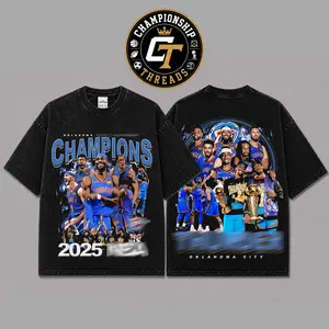 Oklahoma City 2025 Champions Premium Cotton T-Shirt, Championship Season Streetwear Tee, Victory Collage Fan Apparel, Basketball Finals Shirt, Gift for Fans