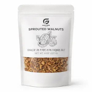 Good Form Foods Sprouted Walnuts 8oz  Soaked in Pink Himalayan Salt Super Delicious Highly Nutritious Plant Based Rich in Plant-Based Omega 3s Antioxidants Essential Minerals