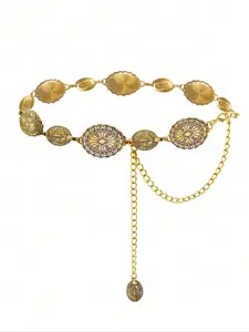 1 pc Women's Western Metal Conch Belt Cowboy Dress Chain Belt Cowboy Country Concert Clothing Accessories Waist Chain Vintage Western Belt