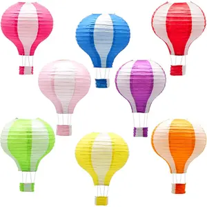 Hanging Hot Air Balloon Paper Lanterns Set, Party Decoration Birthday Wedding Christmas Party Decor , 12 inch, Pack of 8 count