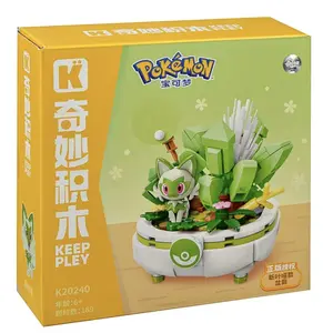 Keeppley K20240 Sprigatito Potted Plant Building Blocks Toy Set Pokemon