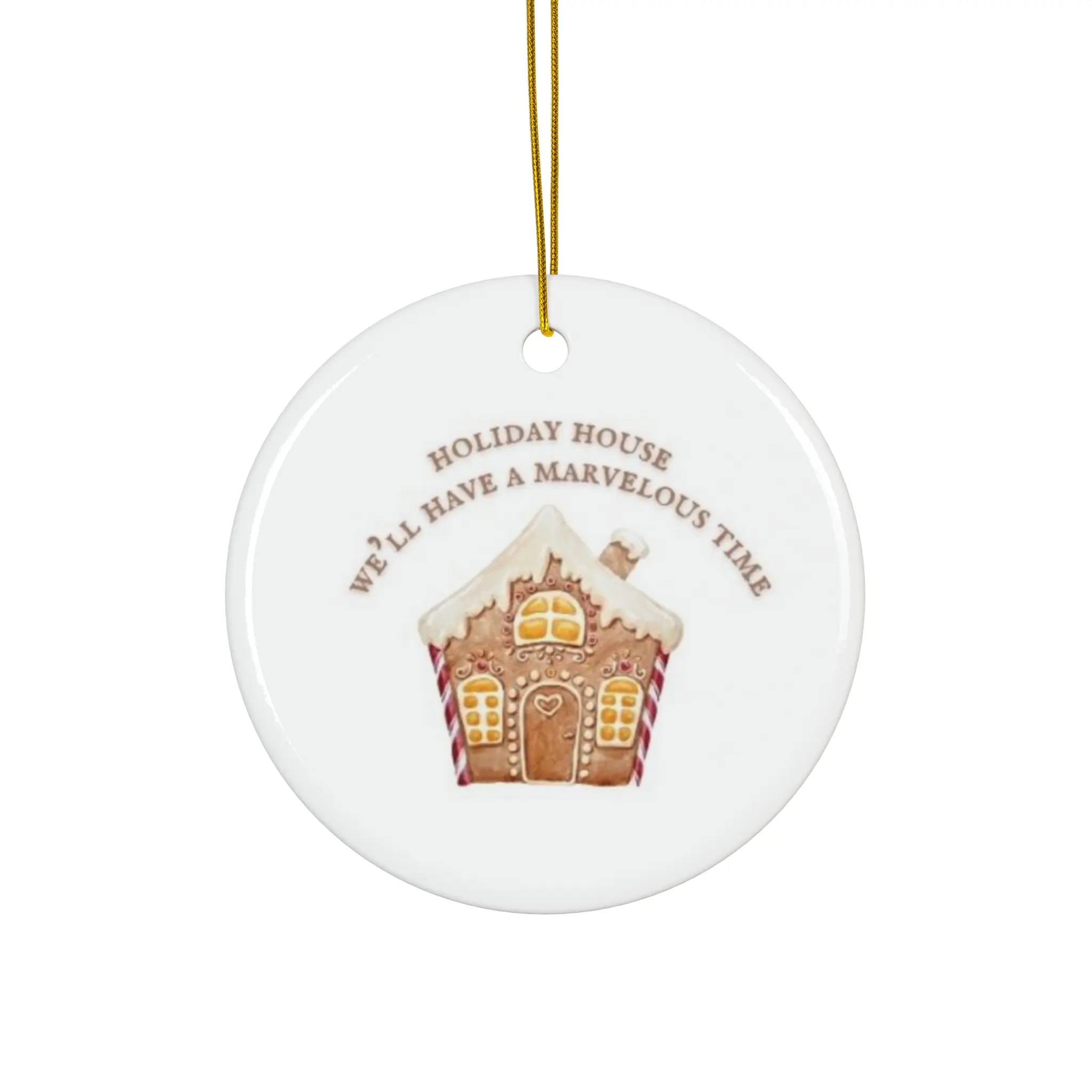 Gingerbread House Ceramic Folklore Eras Lyric Ornament christmas tree