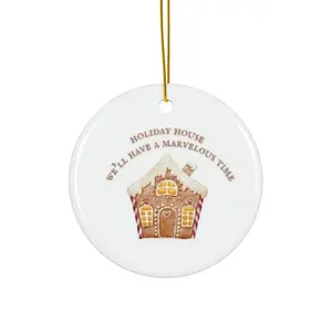 Gingerbread House Ceramic Folklore Eras Lyric Ornament christmas tree